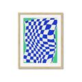 Picture of Blue Checkered Symphony _GroupedProduct_Rectangle_Portrait_Framed_Matted_