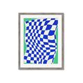 Picture of Blue Checkered Symphony _GroupedProduct_Rectangle_Portrait_Framed_Matted_