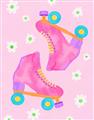 Picture of Pink Roller Skates _GroupedProduct_Rectangle_Portrait_Unframed_Print_Only_