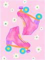 Picture of Pink Roller Skates _GroupedProduct_Rectangle_Portrait_Unframed_Print_Only_