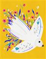 Picture of Bird in Floral Yellow Abstraction _GroupedProduct_Rectangle_Portrait_Unframed_Print_Only_