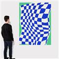 Picture of Blue Checkered Symphony _GroupedProduct_Rectangle_Portrait_Canvas_