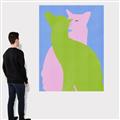 Picture of Optical Cat Duo _GroupedProduct_Rectangle_Portrait_Canvas_