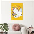 Picture of Bird in Floral Yellow Abstraction _GroupedProduct_Rectangle_Portrait_Canvas_