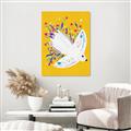 Picture of Bird in Floral Yellow Abstraction _GroupedProduct_Rectangle_Portrait_Canvas_
