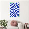 Picture of Blue Checkered Symphony _GroupedProduct_Rectangle_Portrait_Canvas_