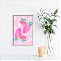 Picture of Pink Roller Skates _GroupedProduct_Rectangle_Portrait_Canvas_Framed_