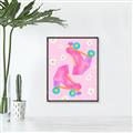 Picture of Pink Roller Skates _GroupedProduct_Rectangle_Portrait_Canvas_Framed_