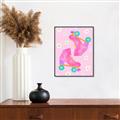Picture of Pink Roller Skates _GroupedProduct_Rectangle_Portrait_Canvas_Framed_