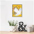 Picture of Bird in Floral Yellow Abstraction _GroupedProduct_Rectangle_Portrait_Canvas_Framed_