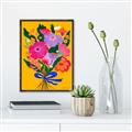 Picture of Red Chromatic Flowers _GroupedProduct_Rectangle_Portrait_Canvas_Framed_