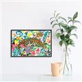 Picture of Vibrant Fusion Jaguar _GroupedProduct_Rectangle_Landscape_Canvas_Framed_