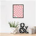 Picture of Pink Checkered Symphony _GroupedProduct_Rectangle_Portrait_Canvas_Framed_