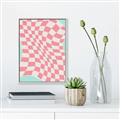 Picture of Pink Checkered Symphony _GroupedProduct_Rectangle_Portrait_Canvas_Framed_