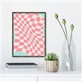 Picture of Pink Checkered Symphony _GroupedProduct_Rectangle_Portrait_Canvas_Framed_