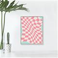 Picture of Pink Checkered Symphony _GroupedProduct_Rectangle_Portrait_Canvas_Framed_