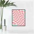 Picture of Pink Checkered Symphony _GroupedProduct_Rectangle_Portrait_Canvas_Framed_
