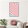 Picture of Pink Checkered Symphony _GroupedProduct_Rectangle_Portrait_Canvas_Framed_