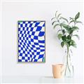 Picture of Blue Checkered Symphony _GroupedProduct_Rectangle_Portrait_Canvas_Framed_