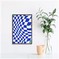 Picture of Blue Checkered Symphony _GroupedProduct_Rectangle_Portrait_Canvas_Framed_