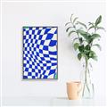 Picture of Blue Checkered Symphony _GroupedProduct_Rectangle_Portrait_Canvas_Framed_