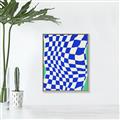 Picture of Blue Checkered Symphony _GroupedProduct_Rectangle_Portrait_Canvas_Framed_