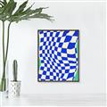 Picture of Blue Checkered Symphony _GroupedProduct_Rectangle_Portrait_Canvas_Framed_