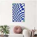 Picture of Blue Checkered Symphony _GroupedProduct_Rectangle_Portrait_Canvas_Framed_