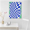 Picture of Blue Checkered Symphony _GroupedProduct_Rectangle_Portrait_Canvas_Framed_