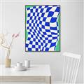 Picture of Blue Checkered Symphony _GroupedProduct_Rectangle_Portrait_Canvas_Framed_