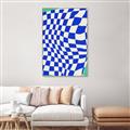 Picture of Blue Checkered Symphony _GroupedProduct_Rectangle_Portrait_Canvas_Framed_