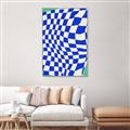 Picture of Blue Checkered Symphony _GroupedProduct_Rectangle_Portrait_Canvas_Framed_