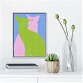 Picture of Optical Cat Duo _GroupedProduct_Rectangle_Portrait_Canvas_Framed_