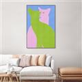 Picture of Optical Cat Duo _GroupedProduct_Rectangle_Portrait_Canvas_Framed_