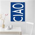 Picture of Ciao in Blue _GroupedProduct_Rectangle_Portrait_Canvas_Framed_