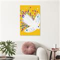 Picture of Bird in Floral Yellow Abstraction _GroupedProduct_Rectangle_Portrait_Unframed_Print_Only_
