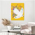Picture of Bird in Floral Yellow Abstraction _GroupedProduct_Rectangle_Portrait_Unframed_Print_Only_