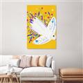 Picture of Bird in Floral Yellow Abstraction _GroupedProduct_Rectangle_Portrait_Unframed_Print_Only_