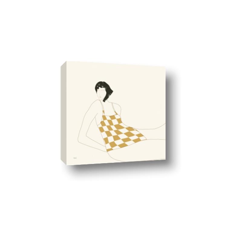Picture of Lady in Squares _GroupedProduct_Square_Canvas_