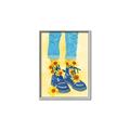 Picture of Sunflower Walk in Blue Shoes _GroupedProduct_Rectangle_Portrait_Canvas_Framed_