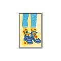 Picture of Sunflower Walk in Blue Shoes _GroupedProduct_Rectangle_Portrait_Canvas_Framed_