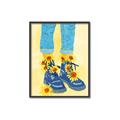 Picture of Sunflower Walk in Blue Shoes _GroupedProduct_Rectangle_Portrait_Canvas_Framed_