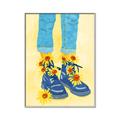 Picture of Sunflower Walk in Blue Shoes _GroupedProduct_Rectangle_Portrait_Canvas_Framed_