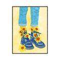 Picture of Sunflower Walk in Blue Shoes _GroupedProduct_Rectangle_Portrait_Canvas_Framed_