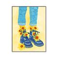 Picture of Sunflower Walk in Blue Shoes _GroupedProduct_Rectangle_Portrait_Canvas_Framed_