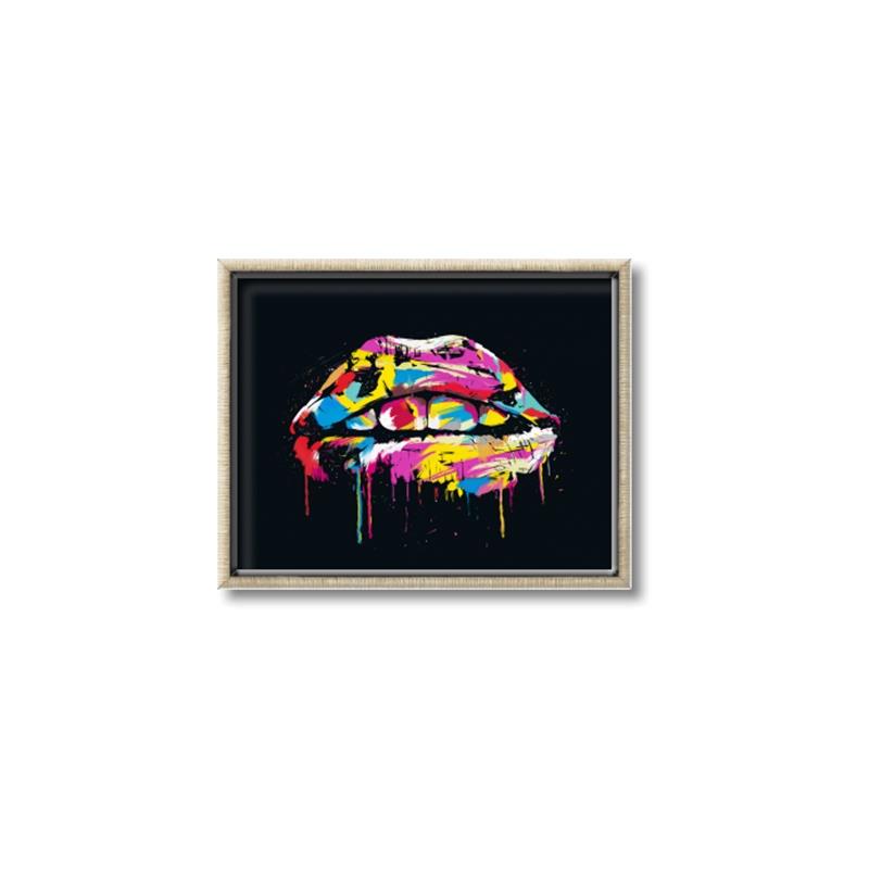 Picture of Graffiti Glow Lips _GroupedProduct_Rectangle_Landscape_Canvas_Framed_
