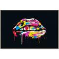 Picture of Graffiti Glow Lips _GroupedProduct_Rectangle_Landscape_Canvas_Framed_