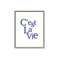 Picture of Cest La Vie in Blue _GroupedProduct_Rectangle_Portrait_Canvas_Framed_