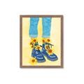 Picture of Sunflower Walk in Blue Shoes _GroupedProduct_Rectangle_Portrait_Framed_Matted_