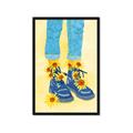 Picture of Sunflower Walk in Blue Shoes _GroupedProduct_Rectangle_Portrait_Framed_Matted_
